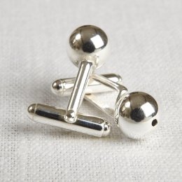 La Jewellery Recycled Silver Sphere Cufflinks