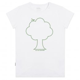 Womens Cut Out Tree T-Shirt - White