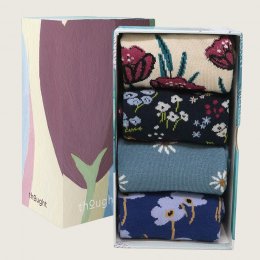 Thought Pretty Floral Bamboo Socks Gift Set - 4 Pairs