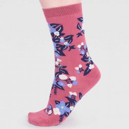 Thought Arya Bamboo Floral Socks - Pink - UK 4 - 7
