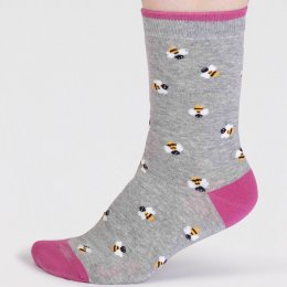 Thought Cece Organic Bug Sock - Grey Marle - UK4-7